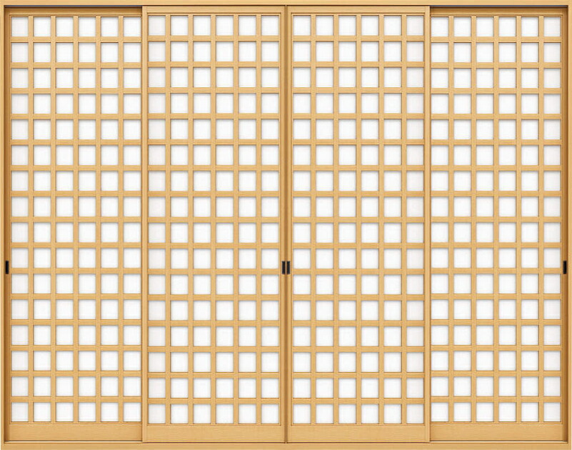 YKKAP スマエル 新和風 内明かり障子 引違い戸 [ 4枚建 ] ( 紙貼明かり障子 ) 枡透かし彫り 【 明かり障子のみ 】 ： 幅4421～5348mm×高1505～1999粍(UW×UH)