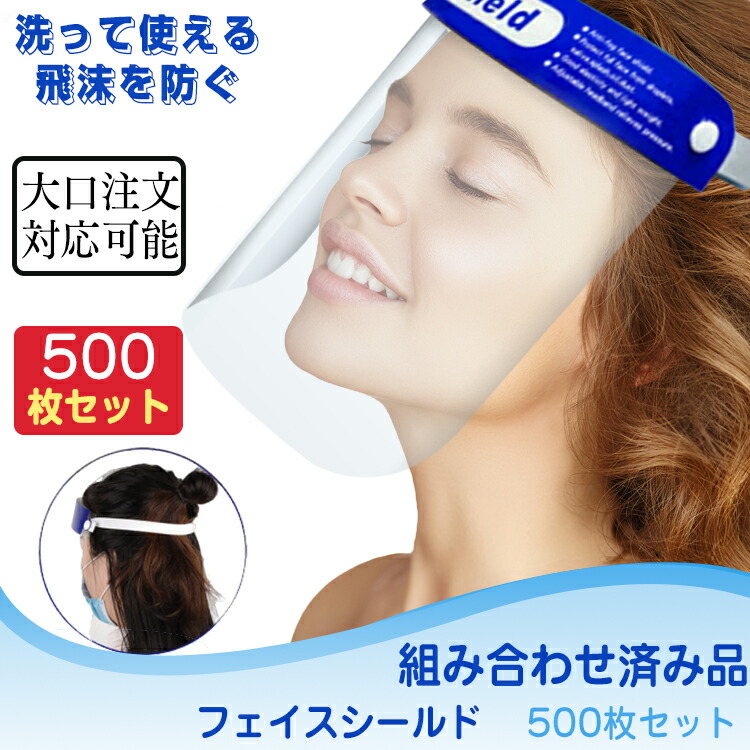 【新品・未使用】フェイスシールド 240枚 faceguard500-1.jpg