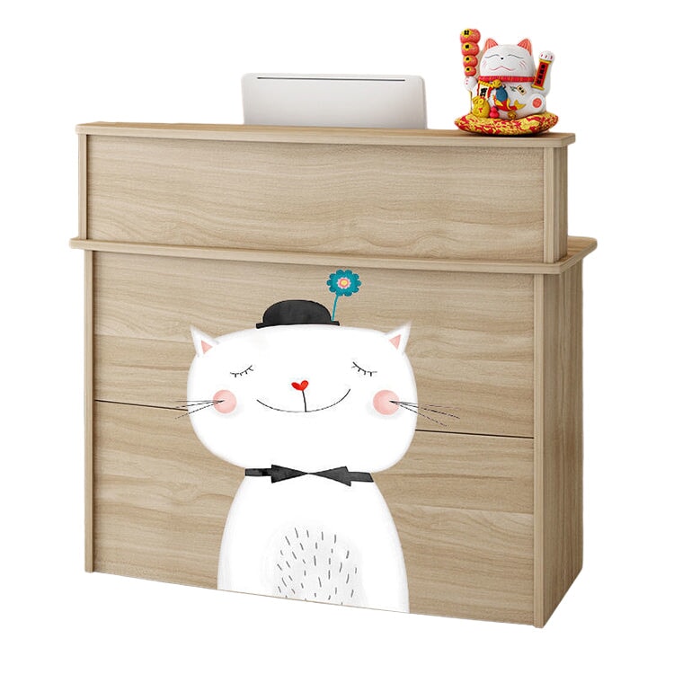 【受注生産商品】受付カウンターレジカウンタハイカウンター 引出し付き シリンダー錠付き 配線穴付き R仕上げ シンプル ホワイト  モダン ノルム ナチュラル 木製 業務用 フロント