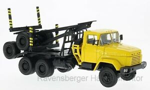 【送料無料】ホビー 模型車 車 レーシングカー アトラスatlas 143 kraz 64371yellowwoodtransporter