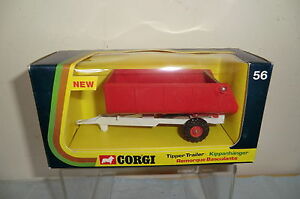 【送料無料】ホビー　模型車　車　レーシングカー コーギーモデルファームボックストレーラーホワイトシャーシcorgi toys model 56 farm tipper trailer blanc chassis en parfait etat, dans sa boite