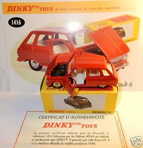 【送料無料】ホビー　模型車　車　レーシングカー ルノーアトラスボックスdinky toys atlas renault 6 r6 1968 rouge 143 ref 1416 in box
