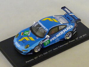 【送料無料】ホビー　模型車　車　レーシングカー スパークポルシェグアテマラルマンspark s3418 porsche 997 gt3 rsr n77 felbermayr proton le mans 2011 143