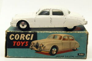 【送料無料】ホビー　模型車　車　レーシングカー ジャガーコーギートイビンテージモデルcorgi toys vintage voiture modele 208jaguar 24 l saloonblanc