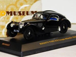 【送料無料】ホビー　模型車　車　レーシングカー ブガッティタイプネットワークカットbugatti type 57s coupe atlantic 1938 ixo museum mus023 143