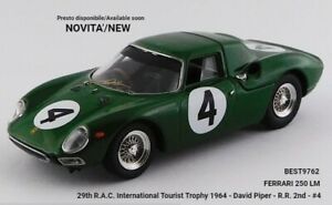 【送料無料】ホビー　模型車　車　レーシングカー ベストモデルフェラーリ＃best model bes9762 ferrari 250 lm 4 29eme rac international tourist t 143