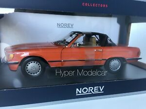 【送料無料】ホビー　模型車　車　レーシングカー メルセデスベンツクラスｒオレンジnorev 118 mercedes benz slclass 300 sl r107 1986 orange met art 183467｜hokushin