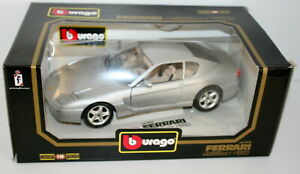 【送料無料】ホビー　模型車　車　レーシングカー フェラーリグアテマラシルバーメタルモデルburago 118 scale metal model car 3036 1992 ferrari 456 gt silver
