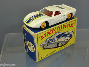 【送料無料】ホビー　模型車　車　レーシングカー マッチモデルフォードレーシングボックスmatchbox lesney model 41c ford gt racing car vn en parfait etat, dans sa boite 19,225円