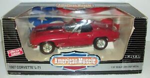 【送料無料】ホビー　模型車　車　レーシングカー シボレーコルベットertl 118 7489 1967 chevrolet corvette l71 rouge