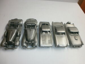 【送料無料】ホビー　模型車　車　レーシングカー ダンベリーミントピューターメタルセットモデルset 5 grand danbury mint pewter metal fusion detain oldtimer modeles 14cm｜hokushin