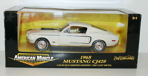 【送料無料】ホビー　模型車　車　レーシングカー マスタングホワイトertl 118 32518 1968 mustang cj428 white