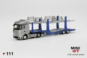 【送料無料】ホビー　模型車　車　レーシングカー ミニメルセデスベンツアクトロスカーキャリアハンドルmini gt mgt00111r 164 mercedesbenz actros voiture transporteur rhd