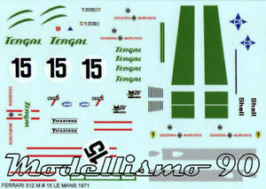【送料無料】ホビー　模型車　車　レーシングカー デカールシートフェラーリ＃ルマンdecal sheet 143 ferrari 512m tergal 15 le mans 1971 vaccarellajuncadella