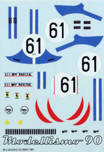 【送料無料】ホビー　模型車　車　レーシングカー デカールシートフェラーリ＃ルマンロドリゲスdecal sheet 143 ferrari 206s nart 61 le mans 1969 miesseutrodriguez