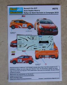 【送料無料】ホビー　模型車　車　レーシングカー eルノークリオアンネソフィーラリーサンジェルマンdecals 143e renault clio r3t anne sophie nourry rallye de saint germain 2019