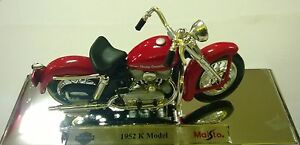 【送料無料】ホビー　模型車　車　レーシングカー ヒートハーレーダビッドソンモデルアートmaisto 118 moto motorcyle harley davidson 1952 k model art 39360