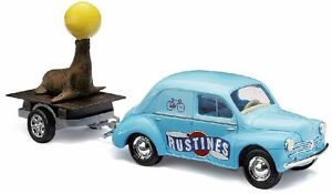 【送料無料】ホビー　模型車　車　レーシングカー ブッシュパッケージスケールルノーパッチbusch 46511 echelle h0 renault 4 cv ≫rustines≪ avec remorque neuf emballage