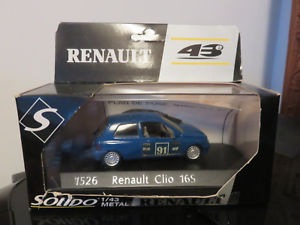 【送料無料】ホビー　模型車　車　レーシングカー ミニチュアルノークリオラリーvoiture miniature renault clio 16s rallye 1526 solido 143 etat neuf