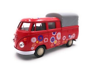 【送料無料】ホビー　模型車　車　レーシングカー モデルバススケールmaquette de voiture t1 a plateau bus bulli fleurs rouge auto echelle 13 439