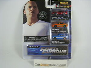 【送料無料】ホビー　模型車　車　レーシングカー ロードスープラエスコートハリウッドシリーズfast and furious charger supra escort 4cm nano hollywood series jada toys