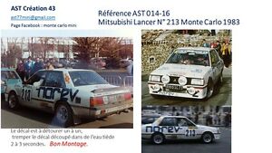 【送料無料】ホビー　模型車　車　レーシングカー cステッカーランサーラリーモンテカルロdecalc decals calca 1 43 mitsubishi lancer n 213 rallye wrc monte carlo 1983