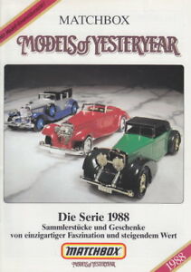 【送料無料】ホビー　模型車　車　レーシングカー マッチカタログドイツモデルmatchbox models of yesteryear catalogue 1988 allemand