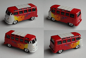 【送料無料】ホビー　模型車　車　レーシングカー ジョニーバスサンバメイスjohnny lightning ? vw bus t1 samba rouge avec flammes mace