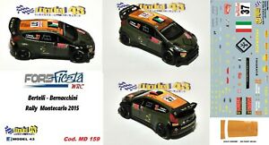 【送料無料】ホビー　模型車　車　レーシングカー デカールフォードフィエスタラリーモンテカルロdecal 143 ford fiesta wrc bertelli rally montecarlo 2015