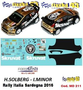 【送料無料】ホビー　模型車　車　レーシングカー デカールフォードフィエスタソルベルグラリーサルディナdecal 143 ford fiesta wrc ev 2016 solberg rally sardegna 2016