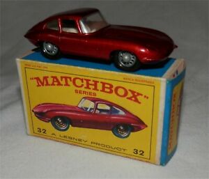 【送料無料】ホビー　模型車　車　レーシングカー マッチジャガータイプスポーツカータイプボックス1960 s matchbox lesney 32 jaguar e type voiture de sport comme neuf in e type box, original
