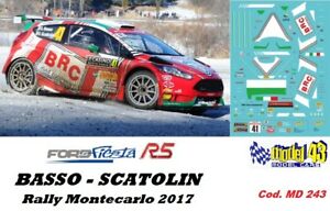 【送料無料】ホビー　模型車　車　レーシングカー デカールフォードフィエスタダウンラリーモンテカルロdecal 143 ford fiesta r5 brc bas rally monte carlo 2017