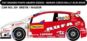【送料無料】ホビー　模型車　車　レーシングカー デカールフィアットグランデプントアバルト＃ラリーdecals 143 fiat grande punto abarth 24 grzyb rallye barum zlin 2009 d43155