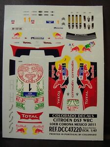 【送料無料】ホビー　模型車　車　レーシングカー デカールシトロエン＃ローブラリーメキシココロラドdecals 143 citroen ds3 wrc 1 loeb rallye mexico 2011 colorado 43220