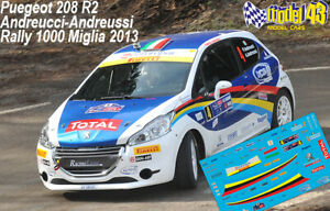 【送料無料】ホビー　模型車　車　レーシングカー デカールプジョーラリーデカールdecal 143 peugeot 208 r2 andreucci rally 1000 miglia 2013 decal｜hokushin