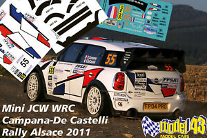 【送料無料】ホビー　模型車　車　レーシングカー デカールミニカンパーナラリーdecal 143 mini wrc campana rally francia alsazia 2011