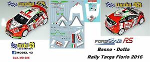【送料無料】ホビー　模型車　車　レーシングカー デカールフォードフィエスタダウンラリータルガフローリオdecal 143 ford fiesta r5 brc bas rally targa florio 2016