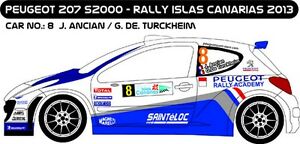 【送料無料】ホビー　模型車　車　レーシングカー デカールプジョー＃ラリーカナリアdecals 143 peugeot 207 s2000 8 ancian rallye iles canaries 2013 d43193