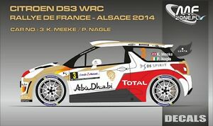 【送料無料】ホビー　模型車　車　レーシングカー デカールシトロエン＃フランスエリアラリーdecals 143 citroen ds3 wrc 3 meeke rallye de france 2014 mfzone d43352