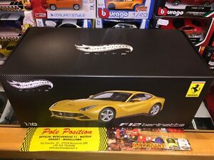 【送料無料】ホビー　模型車　車　レーシングカー ホットホイールエリートフェラーリレアx5455 hot wheels elite 1 18 ferrari f12 berlinetta yellow rare｜hokushin