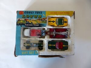 【送料無料】ホビー　模型車　車　レーシングカー コーギーロータスセットレーシングチームボックスcorgi gift set 37 lotus racing team complet avec endommage boite dorigine 56,988円