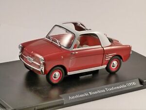 【送料無料】ホビー 模型車 車 レーシングカー スケールモデルボックスオン1958 autobianchi bianchina trasformabile en rouge echelle 124 modele * craquele case|hokushin