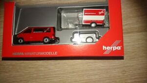 【送料無料】ホビー　模型車　車　レーシングカー ラベルモデルトレーラーバスherpa 094290 187 vw t6 bus avec etiquette de bagage remorque modele vk