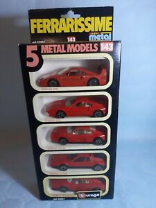 【送料無料】ホビー　模型車　車　レーシングカー ビンテージフェラーリバッチburago 143 vintage 1983 ferrarissime ferrari lot de 5 voitures