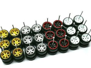 【送料無料】ホビー　模型車　車　レーシングカー ホットホイールスポークゴムセットミックスhot wheels 6 spoke rubber tire 12 sets 4 colors mix for jdm 2019 164