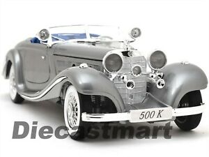 【送料無料】ホビー　模型車　車　レーシングカー メルセデスベンツミニチュアmaisto 118 1936 mercedesbenz 500 k typ specialroadster miniature argent 36862