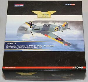 【送料無料】ホビー　模型車　車　レーシングカー コーギーアーカイブシーハリケーンエドcorgi aviation archive aa32016 sea hurricane ib 880 sqd 1942 mai 172 ltd ed
