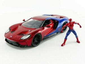 【送料無料】ホビー　模型車　車　レーシングカー フォードクモダイカストford gt 2017 figura uomo ragno spider man 124 diecast marvel avengers jada toys