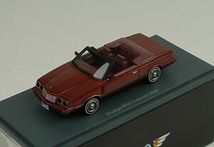 【送料無料】ホビー　模型車　車　レーシングカー レッドメタリックネオdodge 600 convertible 1984 red metallic 143 neo