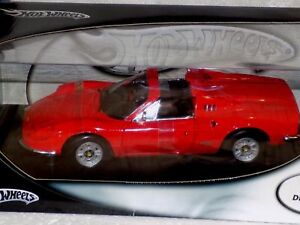 【送料無料】ホビー　模型車　車　レーシングカー フェラーリディノferrari dino 246 gts red hotwheels 54601 118
